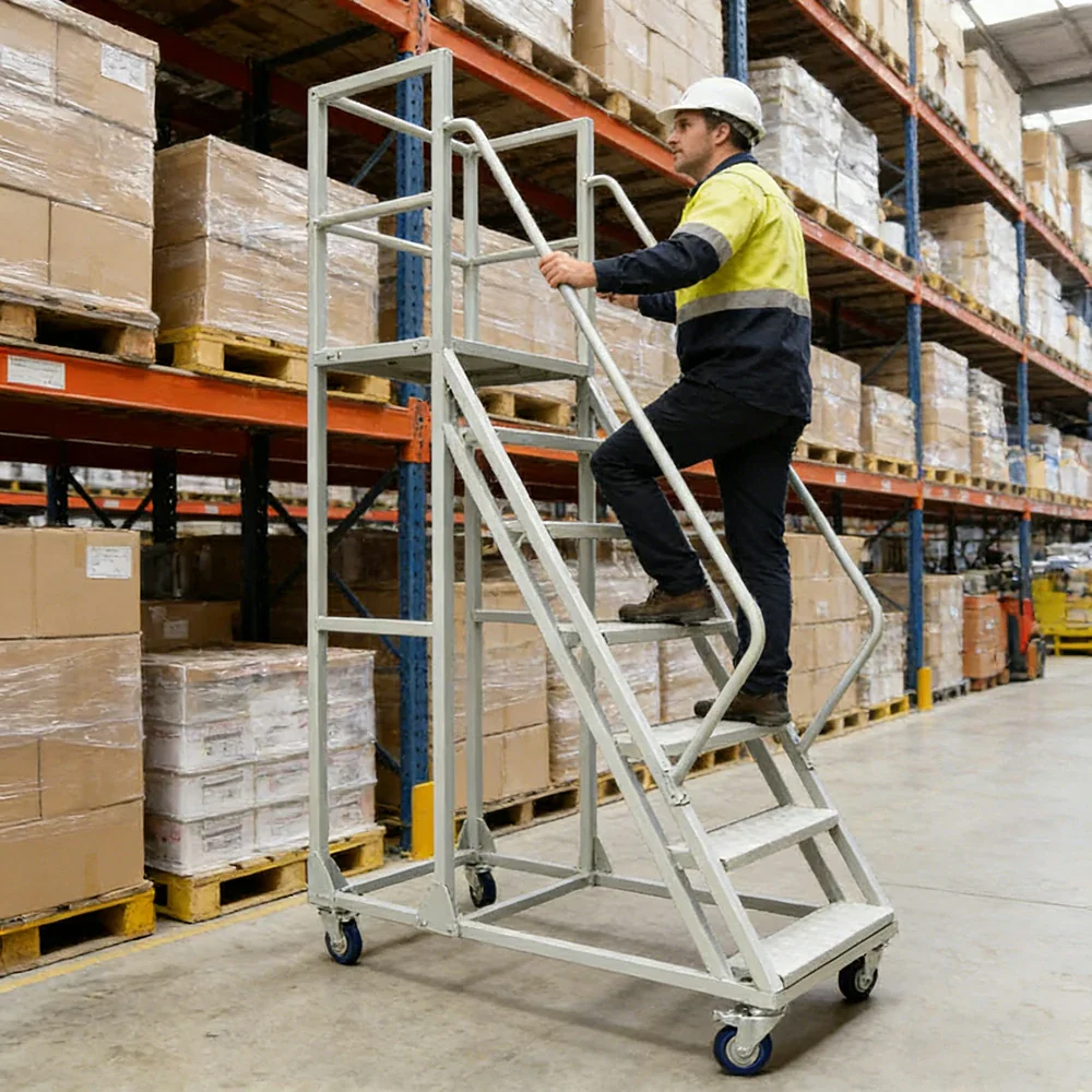 GROVIA 220cm(H) 6-step Steel Freight ladder Warehouse Staircase - Image 8
