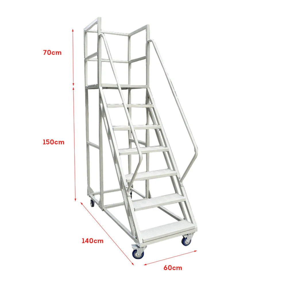 GROVIA 220cm(H) 6-step Steel Freight ladder Warehouse Staircase - Image 9