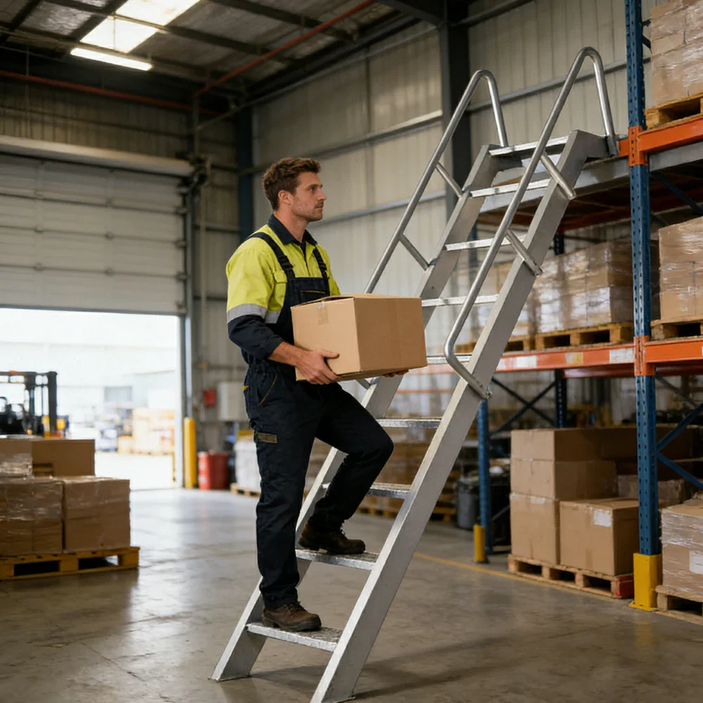 GROVIA 7/ 9/ 12/15-step Aluminum Alloy Ladder Household Stairs - Silver - Image 3