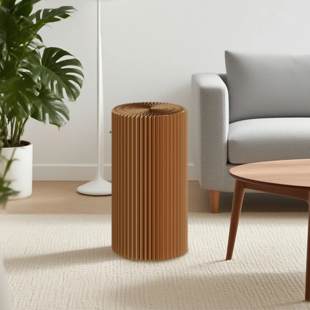 LIVARA Cardboard Cylinder Display Stand – Lightweight, Eco-Friendly Round Showcase for Retail or Exhibitions - Brown - Image 12