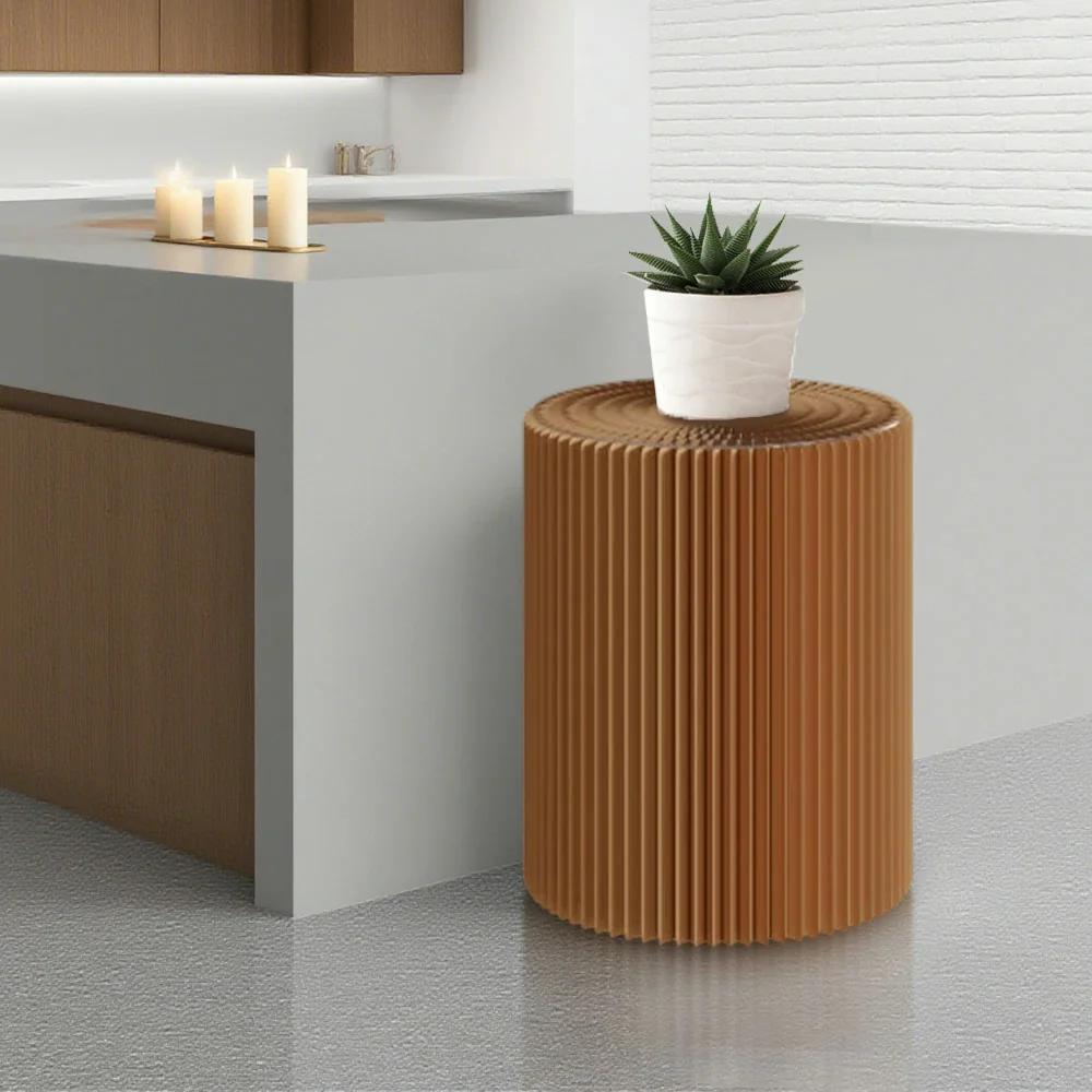 LIVARA Cardboard Cylinder Display Stand – Lightweight, Eco-Friendly Round Showcase for Retail or Exhibitions - Brown - Image 16