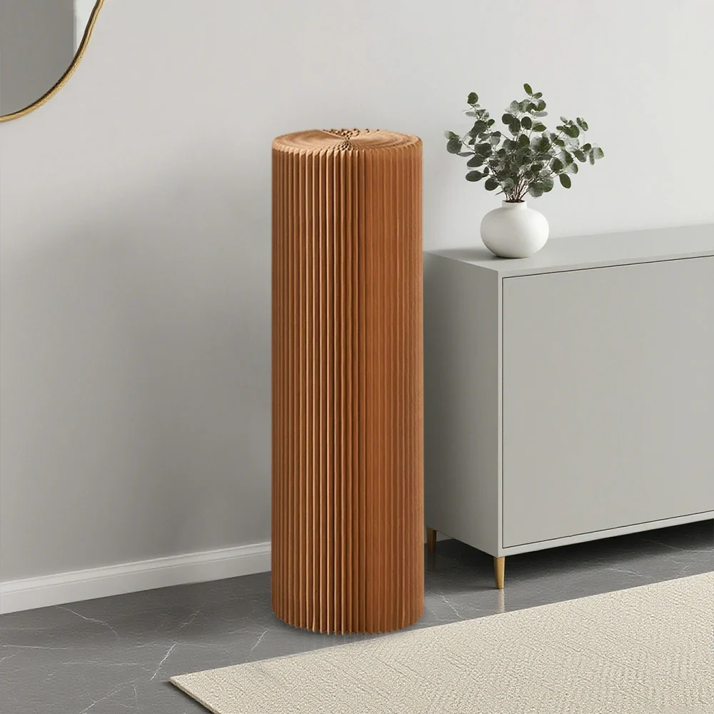 LIVARA Cardboard Cylinder Display Stand – Lightweight, Eco-Friendly Round Showcase for Retail or Exhibitions - Brown - Image 19