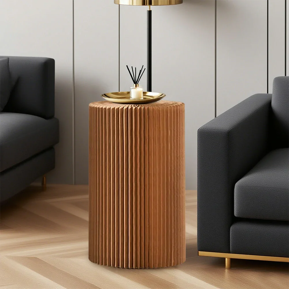 LIVARA Cardboard Cylinder Display Stand – Lightweight, Eco-Friendly Round Showcase for Retail or Exhibitions - Brown - Image 2