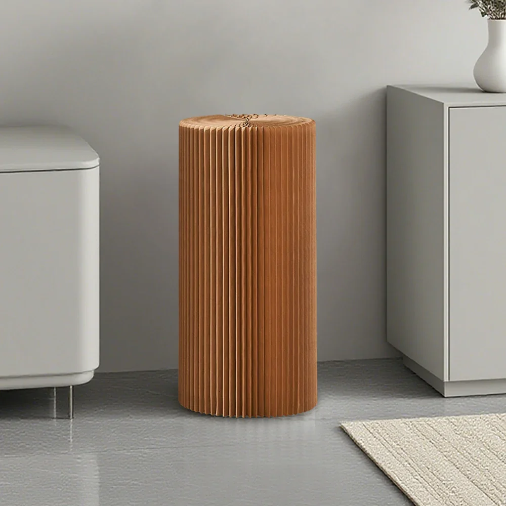 LIVARA Cardboard Cylinder Display Stand – Lightweight, Eco-Friendly Round Showcase for Retail or Exhibitions - Brown - Image 24