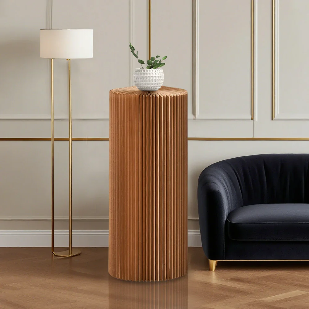 LIVARA Cardboard Cylinder Display Stand – Lightweight, Eco-Friendly Round Showcase for Retail or Exhibitions - Brown - Image 31