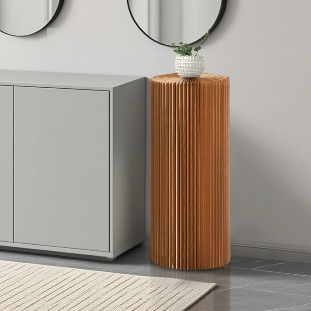 LIVARA Cardboard Cylinder Display Stand – Lightweight, Eco-Friendly Round Showcase for Retail or Exhibitions - Brown - Image 32