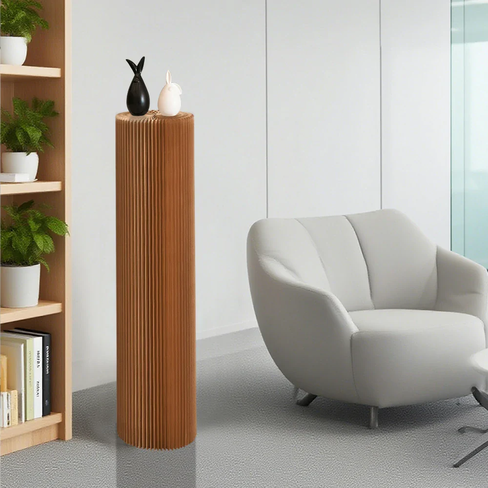 LIVARA Cardboard Cylinder Display Stand – Lightweight, Eco-Friendly Round Showcase for Retail or Exhibitions - Brown - Image 35