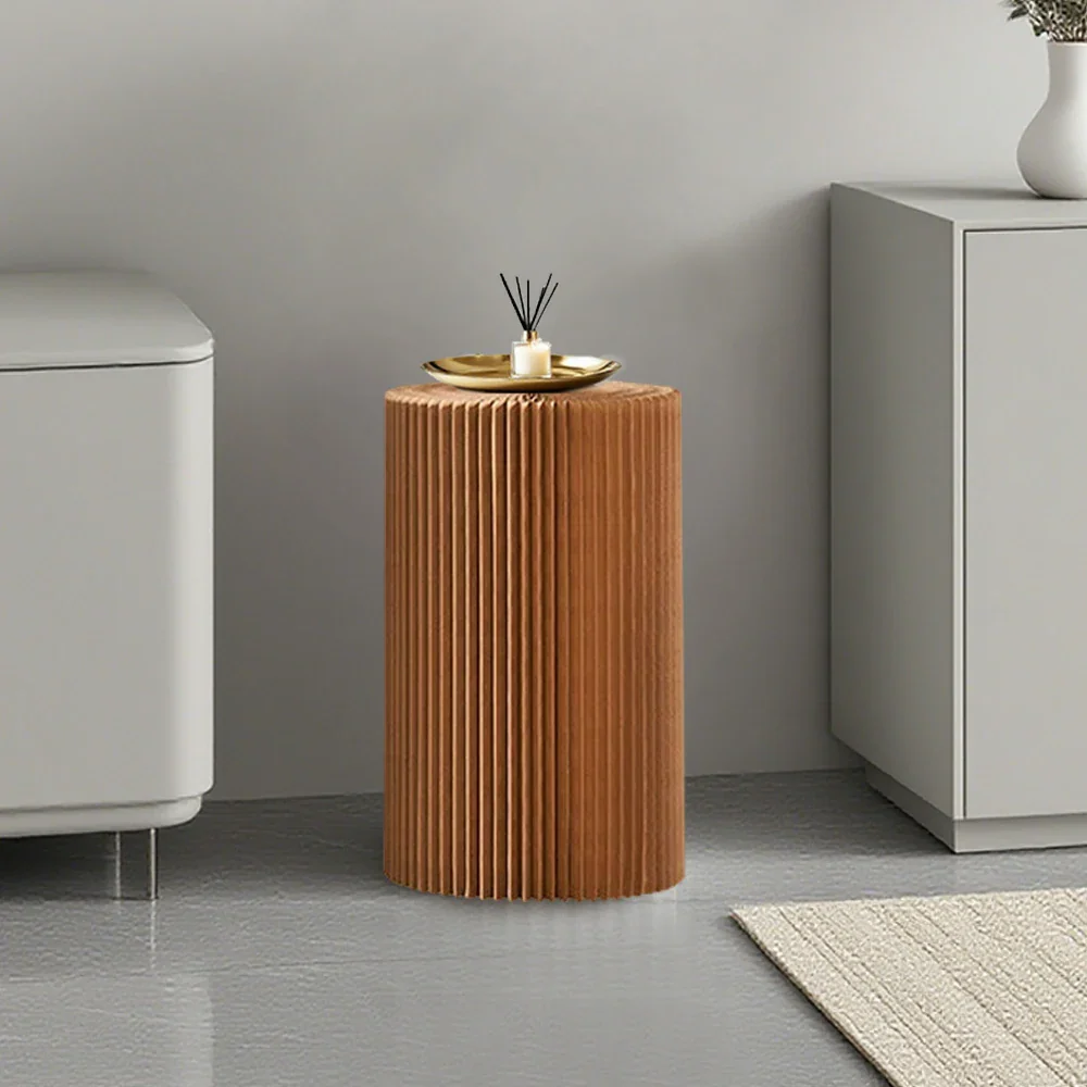 LIVARA Cardboard Cylinder Display Stand – Lightweight, Eco-Friendly Round Showcase for Retail or Exhibitions - Brown - Image 4