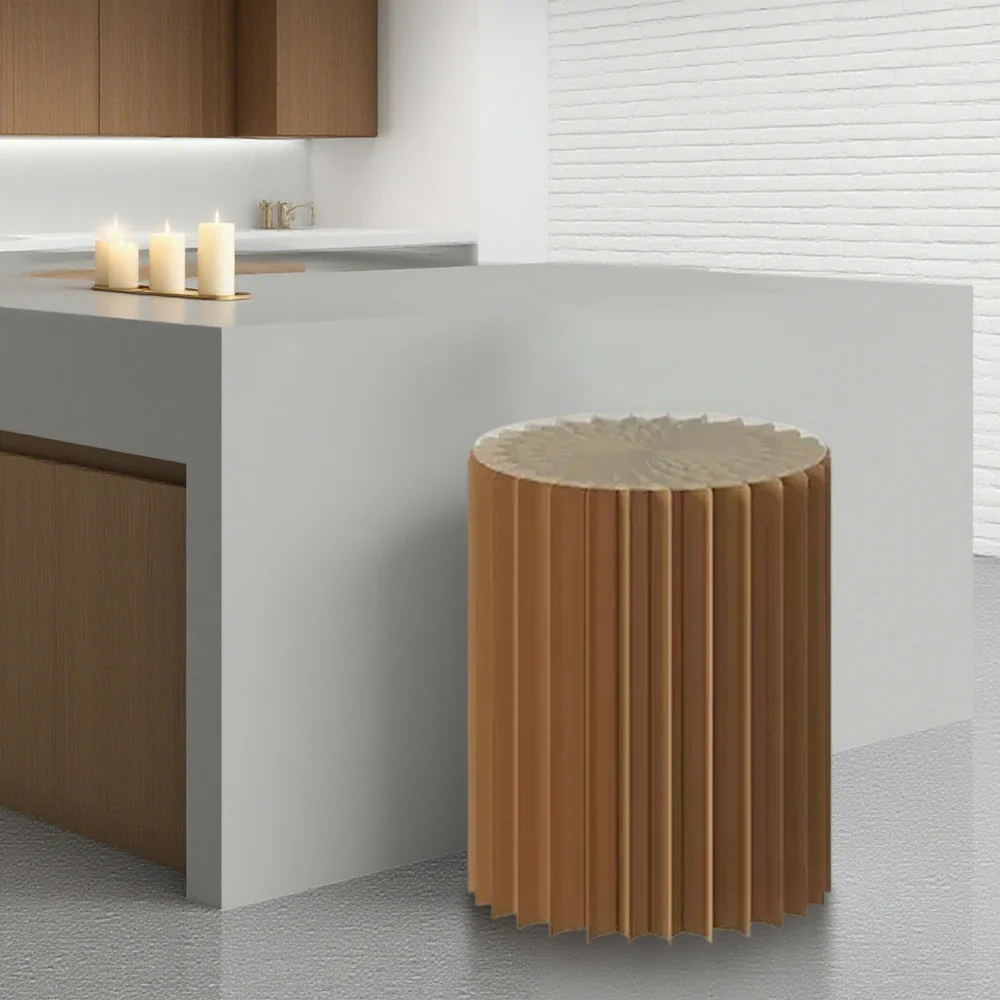 LIVARA Foldable Paper Cylinder Display Stand – Lightweight, Space-Saving Round Showcase for Retail & Promotions-Brown - Image 20