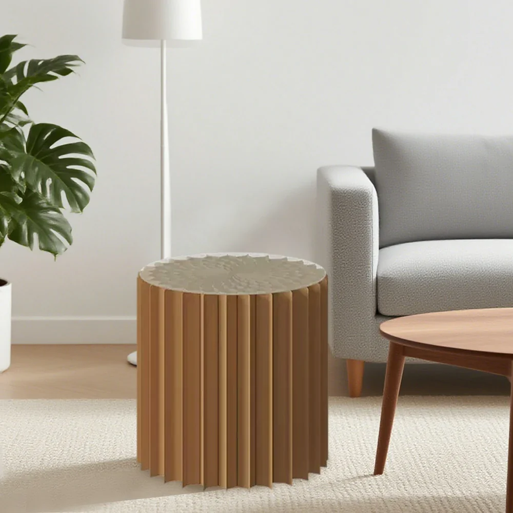 LIVARA Foldable Paper Cylinder Display Stand – Lightweight, Space-Saving Round Showcase for Retail & Promotions-Brown - Image 23