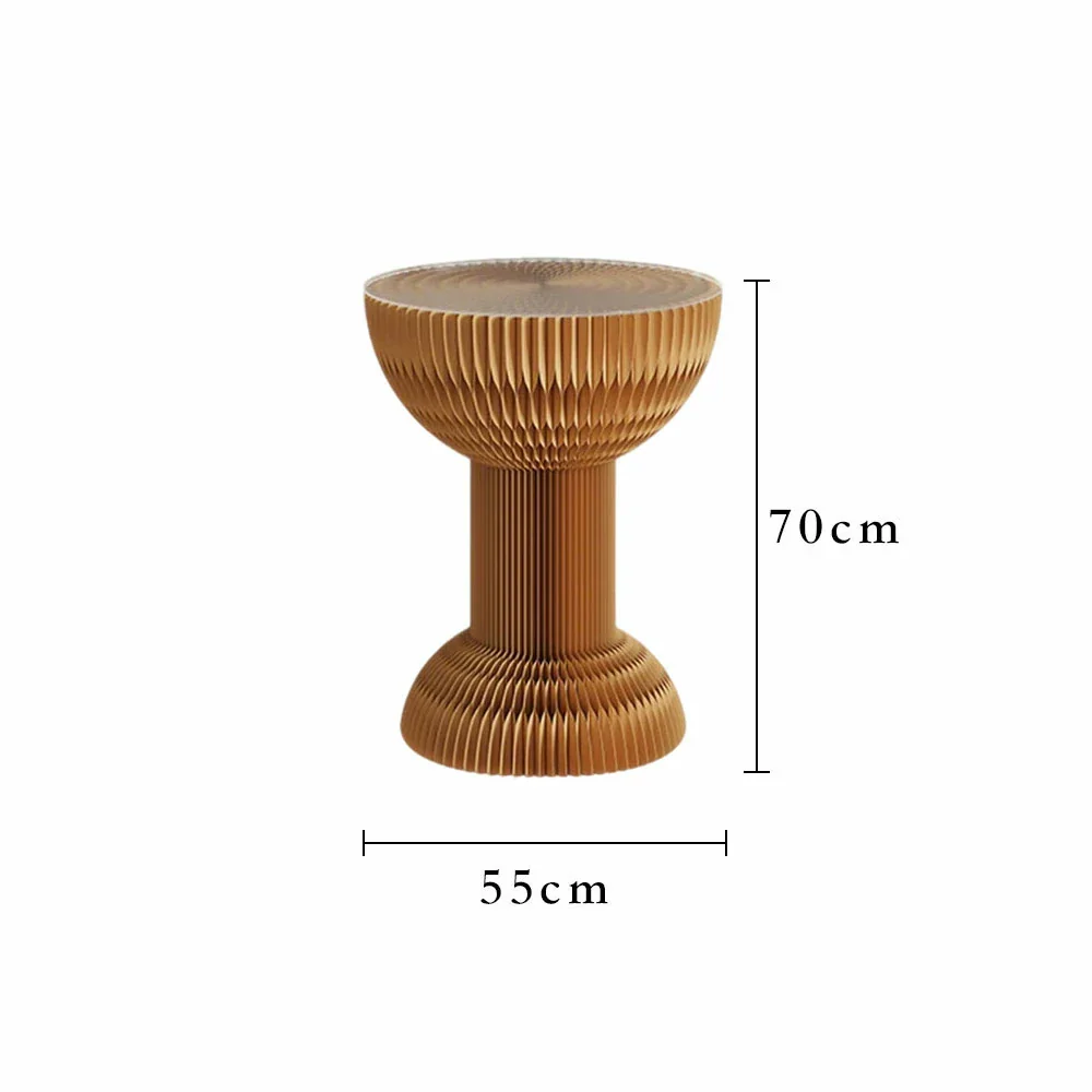 LIVARA 50/70/95cm Paper Folding Round Table Tea Table - Brown - Image 10