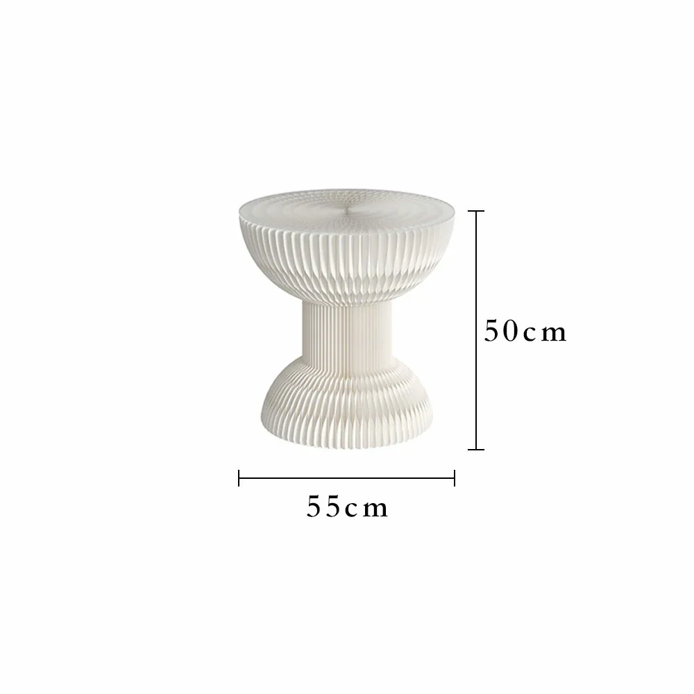 LIVARA 50/70/95cm Paper Folding Round Table Tea Table - White - Image 5