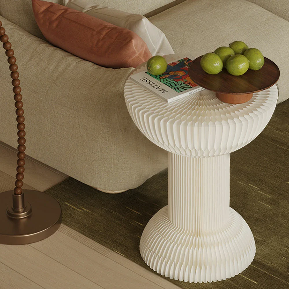 LIVARA 50/70/95cm Paper Folding Round Table Tea Table - White - Image 7