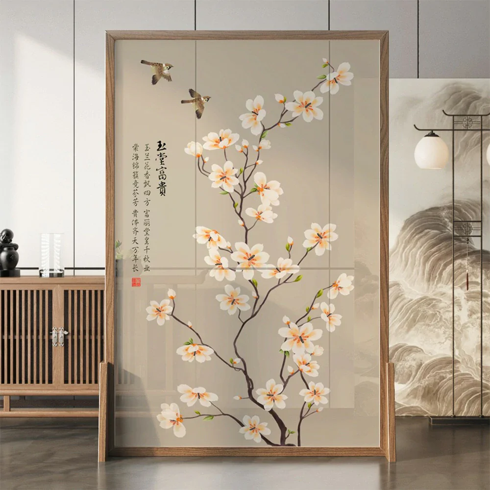 LIVARA Magnolia Flower Room Divider, Solid Ash Wood & Mongolian Pine Wood,Suitable for Home Decoration - Image 2