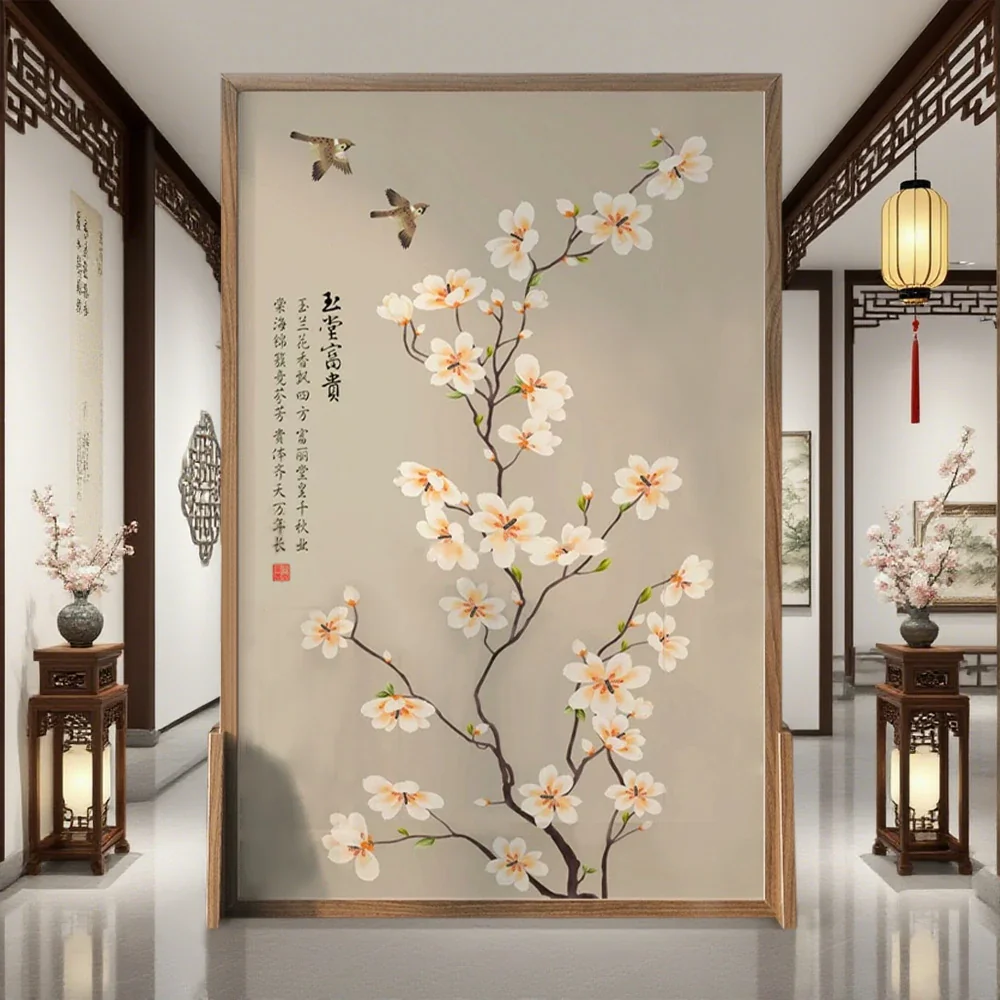 LIVARA Magnolia Flower Room Divider, Solid Ash Wood & Mongolian Pine Wood,Suitable for Home Decoration - Image 4