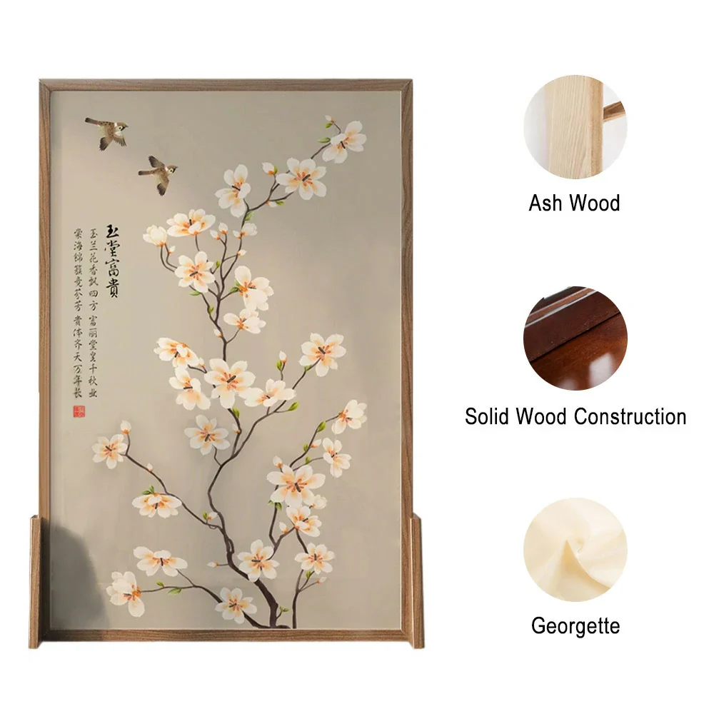 LIVARA Magnolia Flower Room Divider, Solid Ash Wood & Mongolian Pine Wood,Suitable for Home Decoration - Image 5