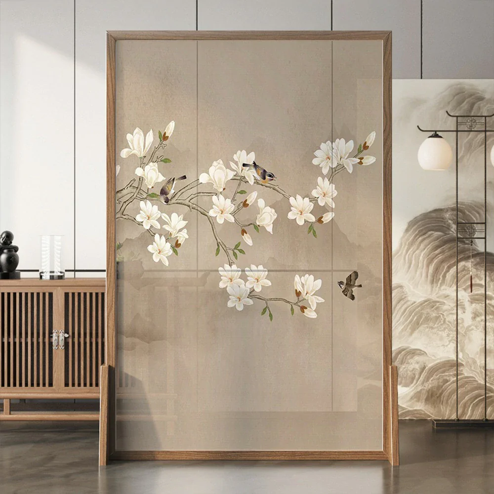 LIVARA Asian Style Solid Wood Room Divider, Ash Wood & Mongolian Pine Wood, Suitable for Home Decoration - Image 4