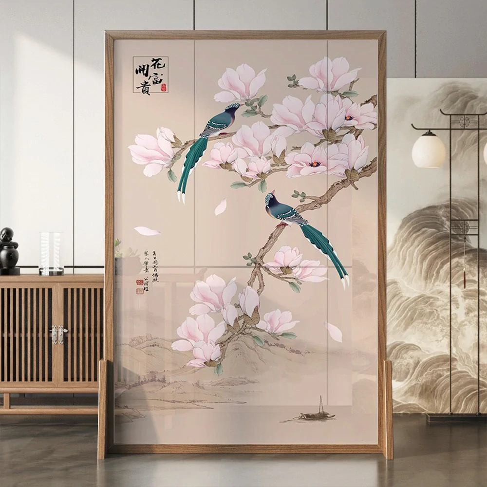 LIVARA Asian Style Room Divider, Solid Ash Wood & Mongolian Pine Wood, Elegant Design for Home and Office Decoration - Image 2