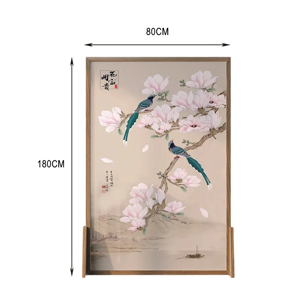 LIVARA Asian Style Room Divider, Solid Ash Wood & Mongolian Pine Wood, Elegant Design for Home and Office Decoration - Image 6