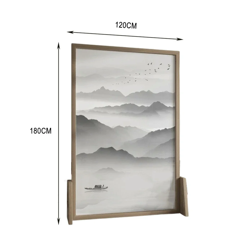 LIVARA landscape Pattern Screen Made Of Solid Wood White Wax Wood And Mongolian Pine With An Eastern Style Home Decoration - Image 7