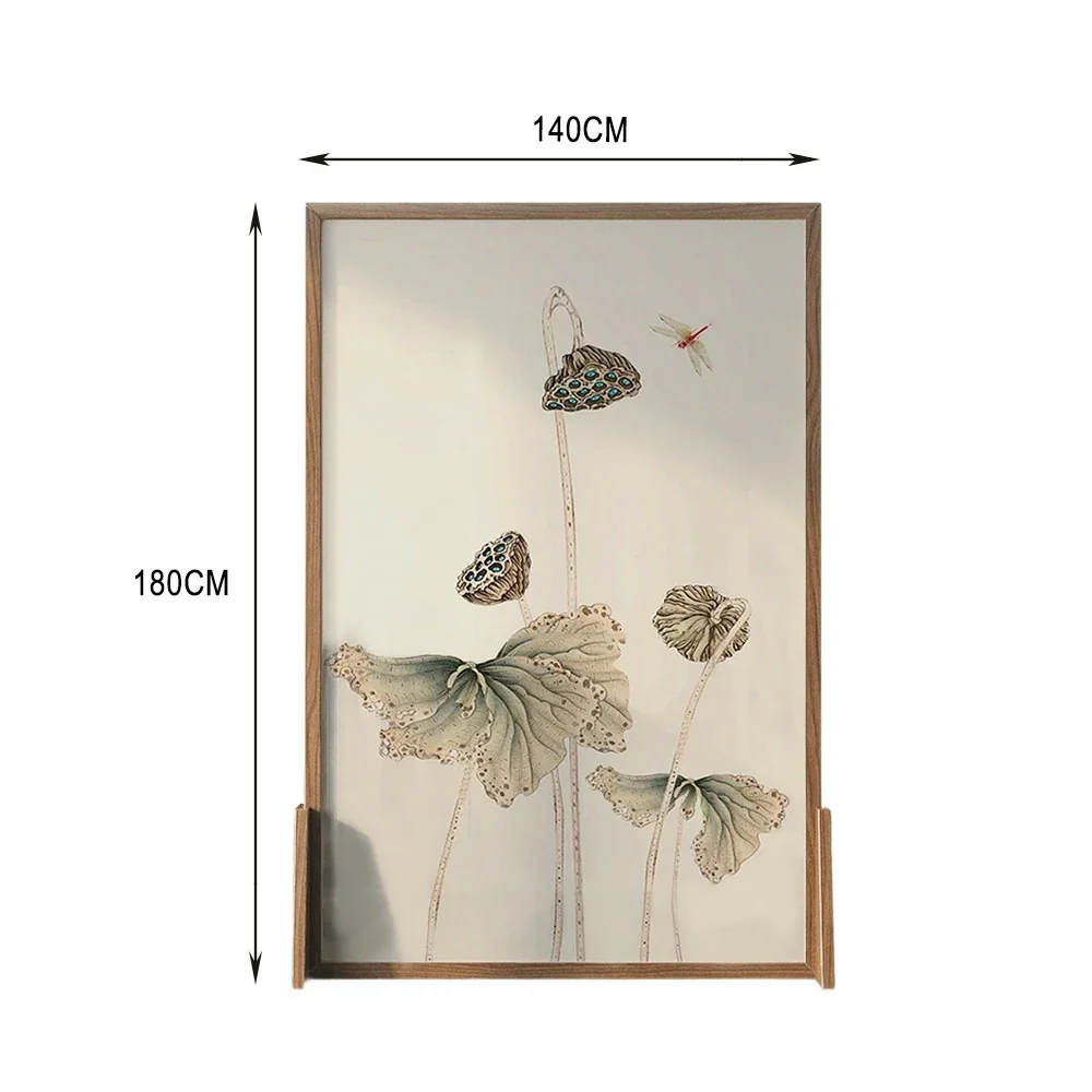 LIVARA lotus seedpod leaf Pattern Screen Made Of Solid Wood White Wax Wood And Mongolian Pine With An Eastern Style Home Decoration - Image 8