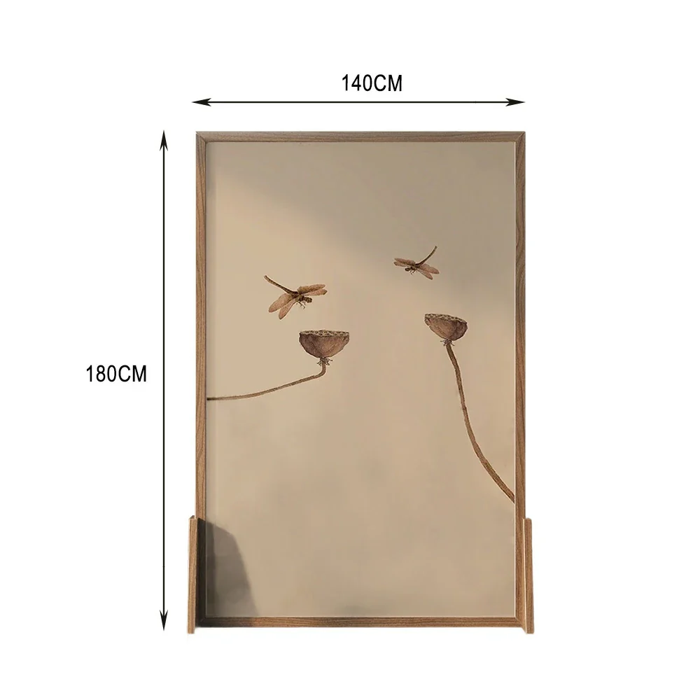 LIVARA lotus leaf Pattern Screen Made Of Solid Wood White Wax Wood And Mongolian Pine With An Eastern Style Home Decoration - Image 8