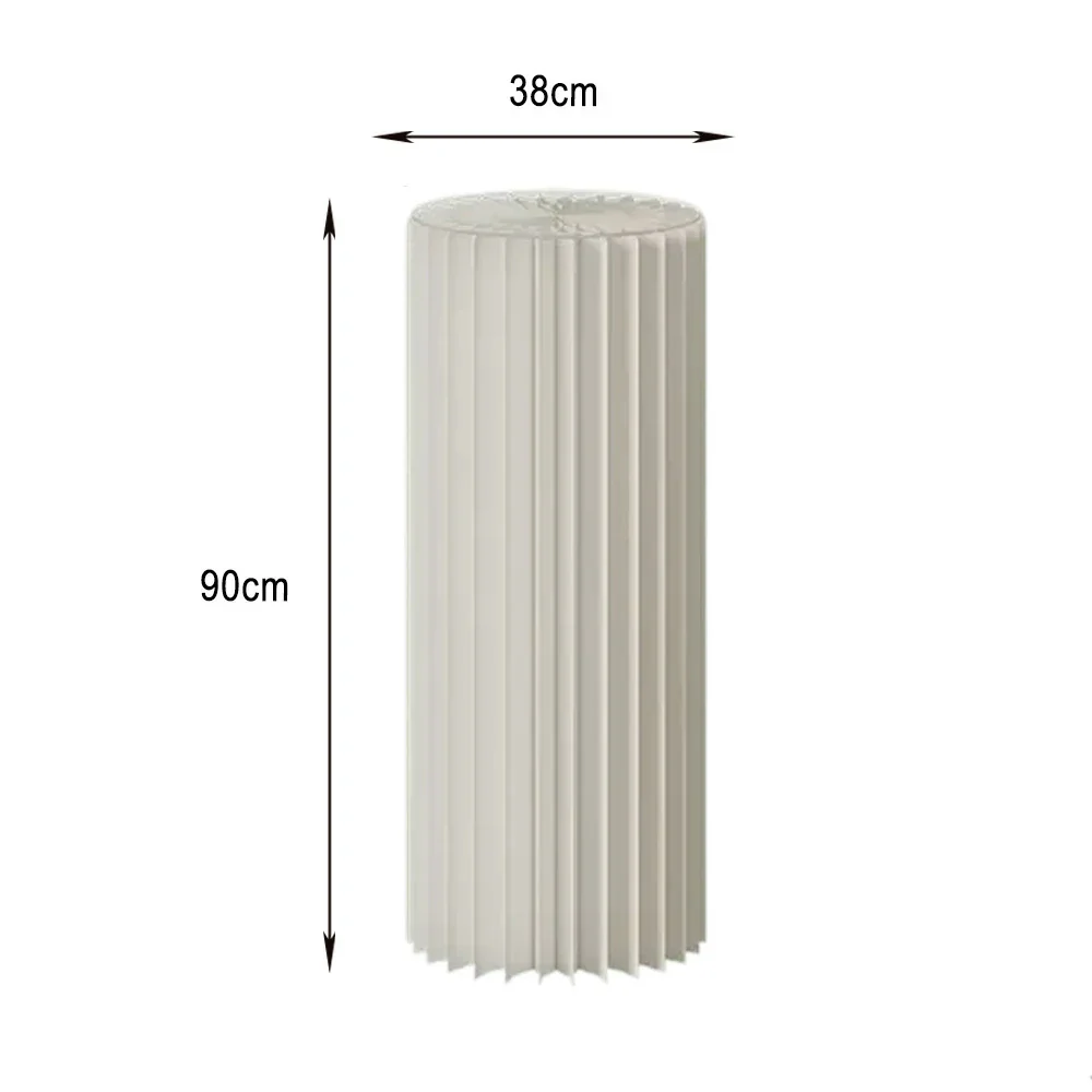 LIVARA 38/48/56cm Foldable Paper Cylinder Display Stand- White - Image 5