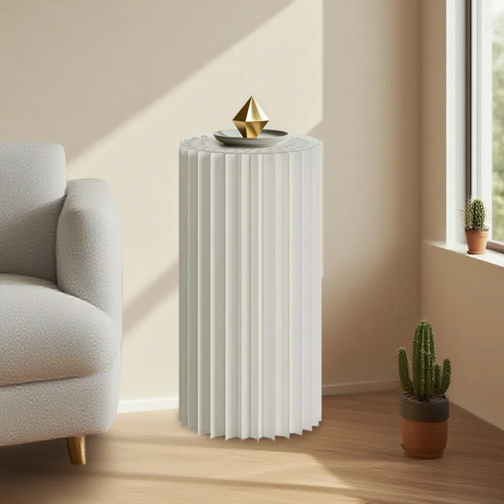 LIVARA 38/48/56cm Foldable Paper Cylinder Display Stand- White - Image 8