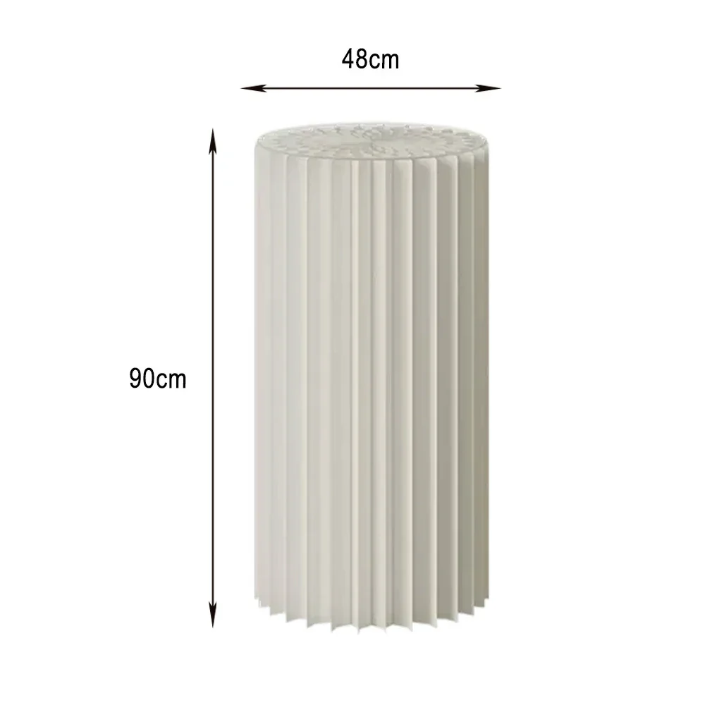 LIVARA 38/48/56cm Foldable Paper Cylinder Display Stand- White - Image 9
