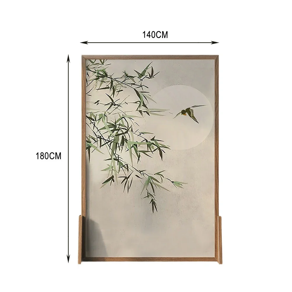 LIVARA Bamboo and the Moon Pattern Screen Made Of Solid Wood White Wax Wood And Mongolian Pine With An Eastern Style Home Decoration - Image 8