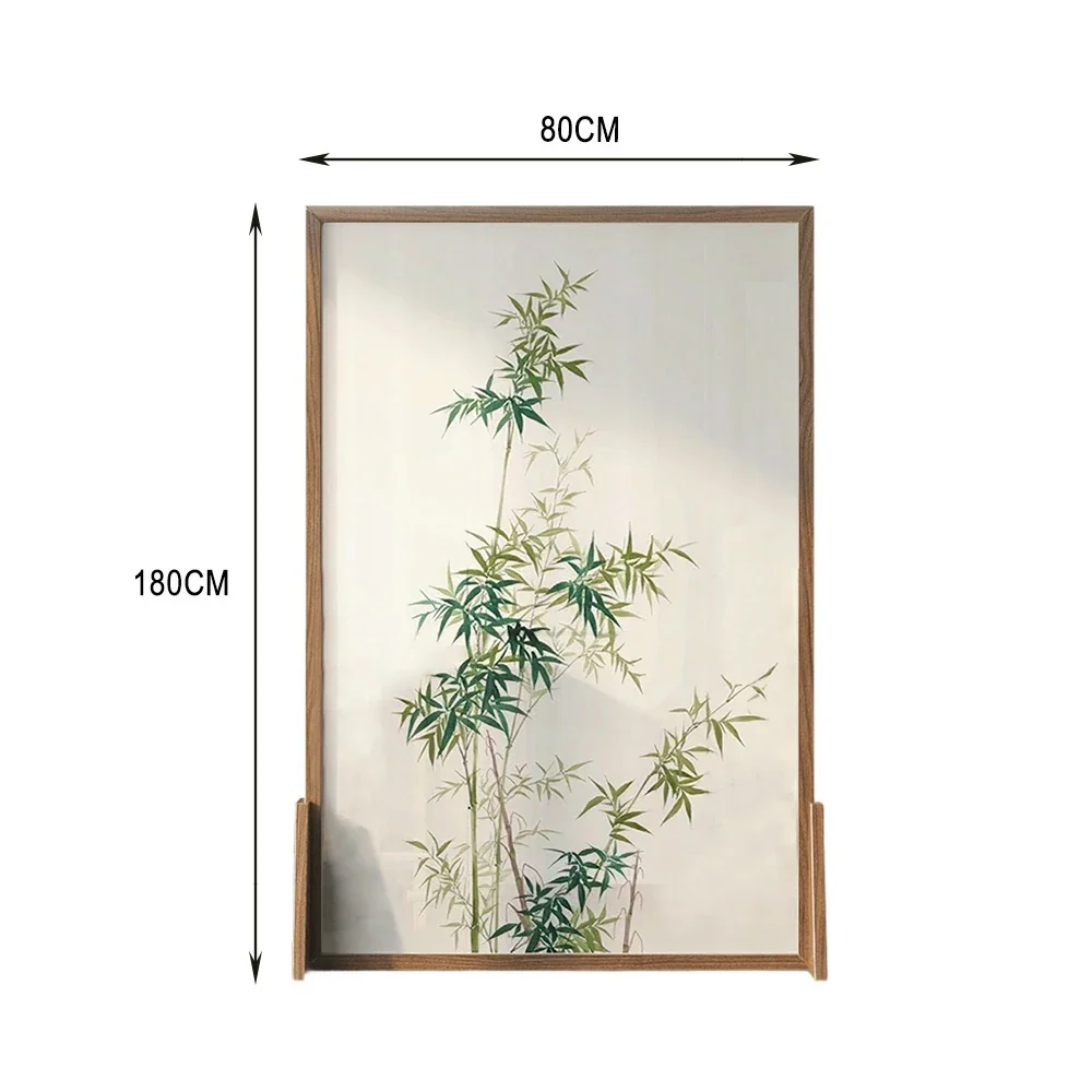 LIVARA Bamboo leaf Pattern Screen Made Of Solid Wood White Wax Wood And Mongolian Pine With An Eastern Style Home Decoration - Image 6