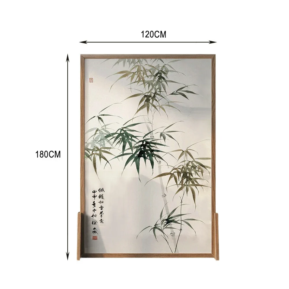 LIVARA Green leaf Pattern Screen Made Of Solid Wood White Wax Wood And Mongolian Pine With An Eastern Style Home Decoration - Image 7