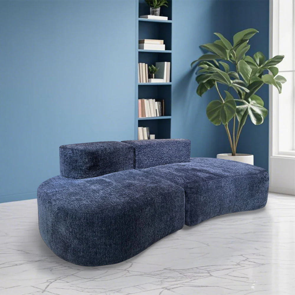 LIVARA B301 240CM Length Blue&Orange+Grey Minimalist Style Dual-Layer High-Resilience Foam Compressed Sofa - Image 2