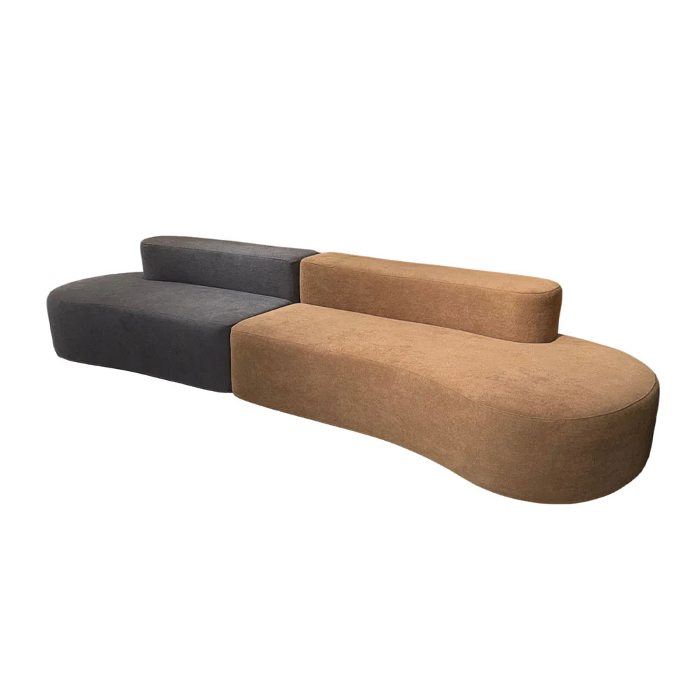 LIVARA B301 240CM Length Blue&Orange+Grey Minimalist Style Dual-Layer High-Resilience Foam Compressed Sofa - Image 3