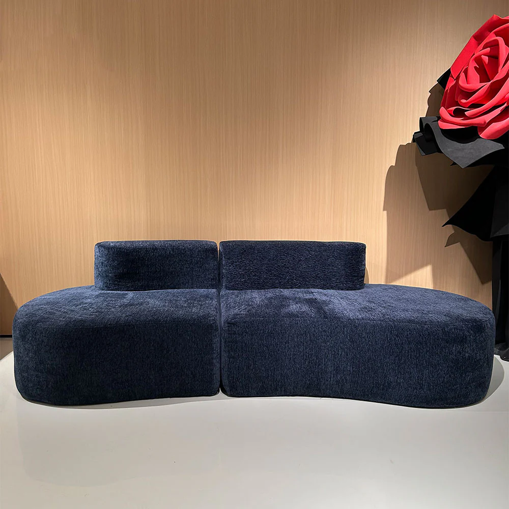 LIVARA B301 240CM Length Blue&Orange+Grey Minimalist Style Dual-Layer High-Resilience Foam Compressed Sofa - Image 5