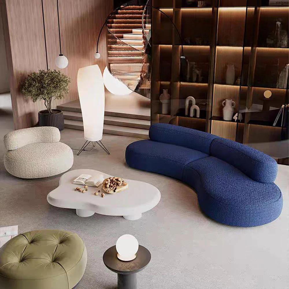 LIVARA B301 240CM Length Blue&Orange+Grey Minimalist Style Dual-Layer High-Resilience Foam Compressed Sofa - Image 7