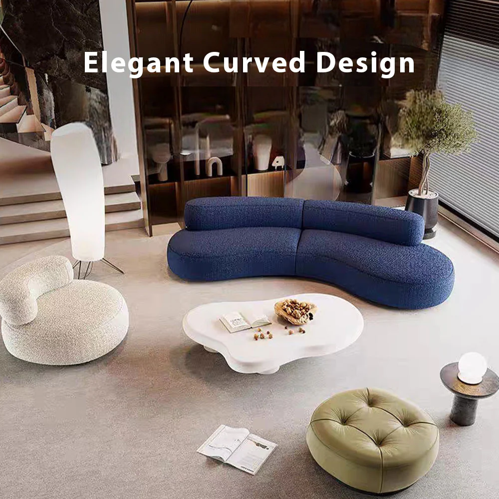 LIVARA B301 240CM Length Blue&Orange+Grey Minimalist Style Dual-Layer High-Resilience Foam Compressed Sofa - Image 8