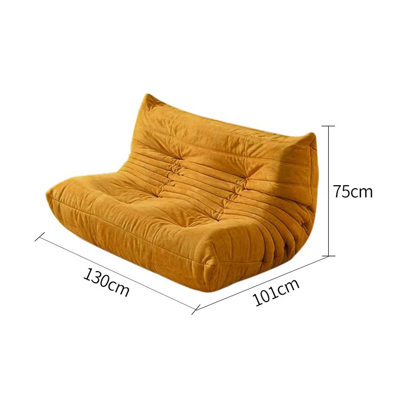 LIVARA B001 84/90/130/160CM Length Yellow Minimalist Style Dual-Layer High-Resilience Foam Compressed Sofa - Image 10
