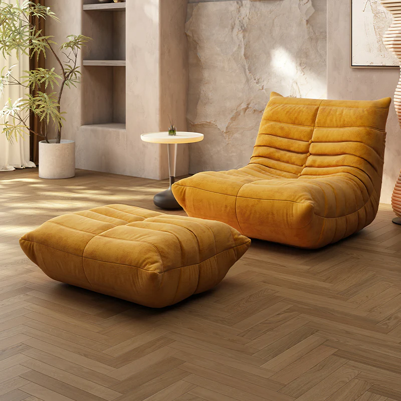 LIVARA B001 84/90/130/160CM Length Yellow Minimalist Style Dual-Layer High-Resilience Foam Compressed Sofa - Image 2