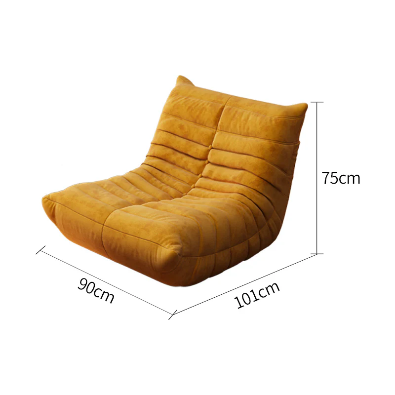 LIVARA B001 84/90/130/160CM Length Yellow Minimalist Style Dual-Layer High-Resilience Foam Compressed Sofa - Image 7