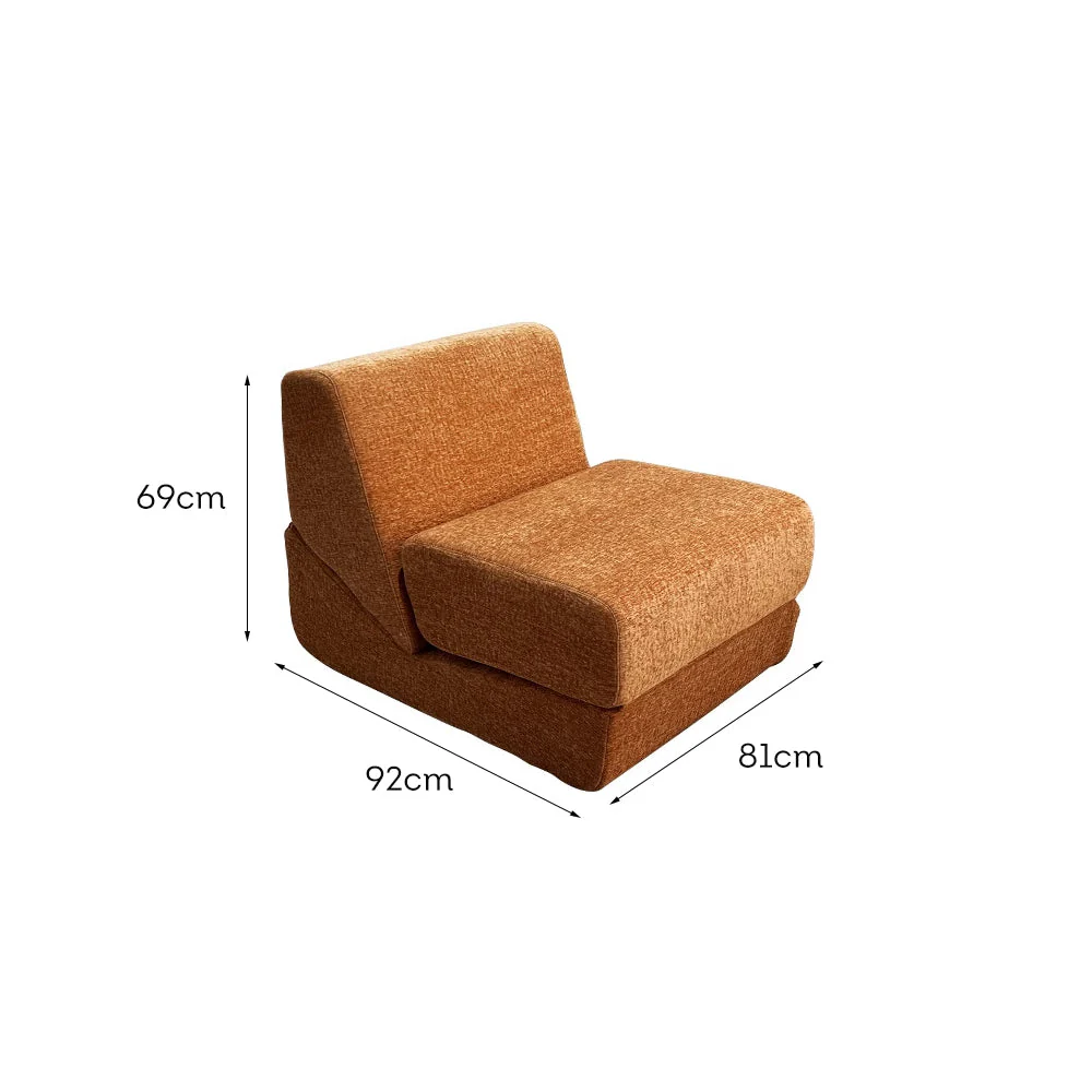 LIVARA B014 81cm Length Compressed Sofa/Chaise Lounge Velvet Fabric - Image 8