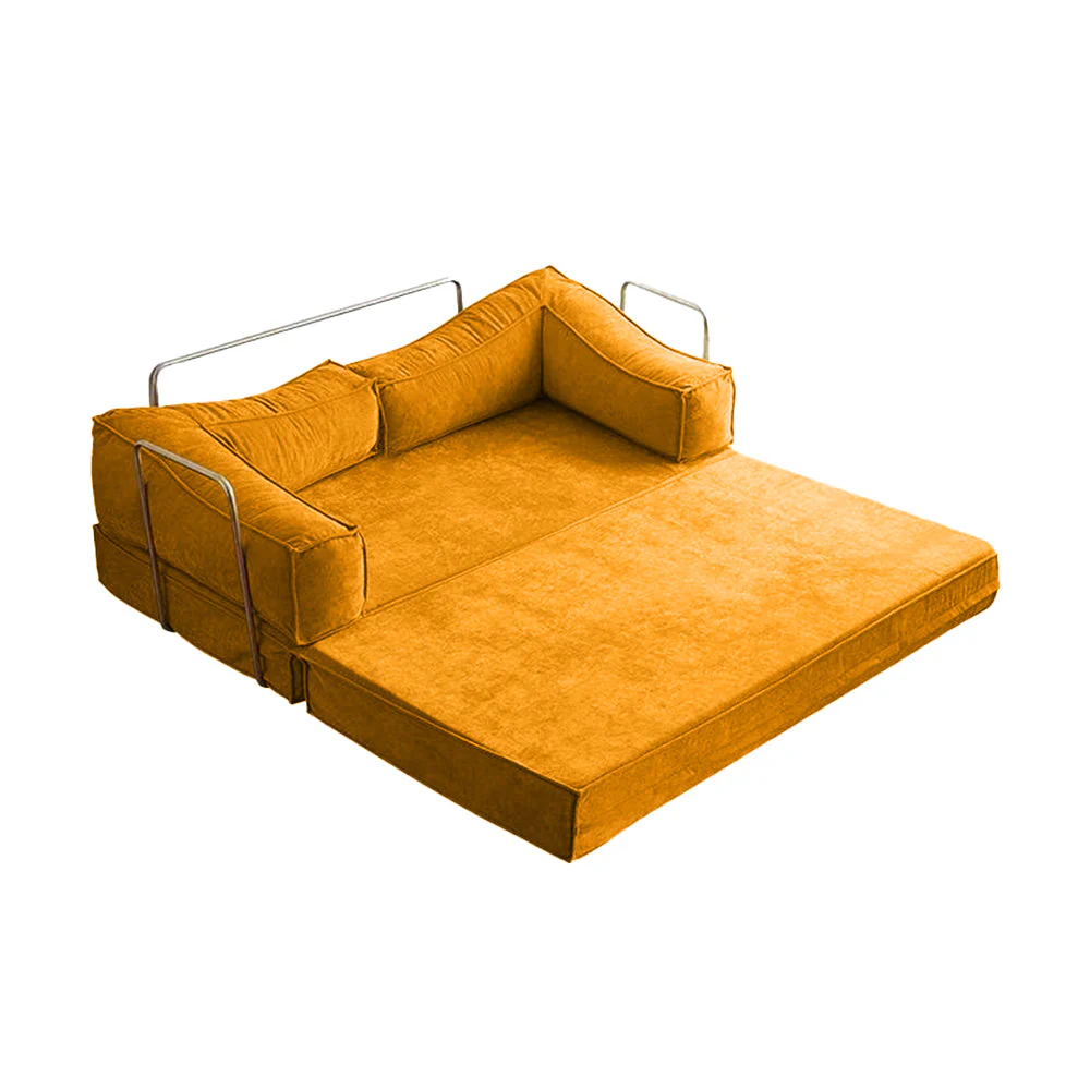 LIVARA B102 150cm Length Compressed Sofa Bed Corduroy Fabric Stainless Steel Frame - Image 13
