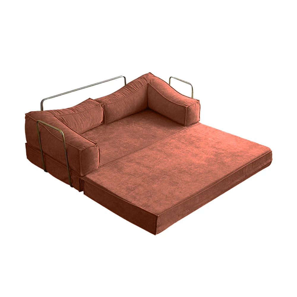 LIVARA B102 150cm Length Compressed Sofa Bed Corduroy Fabric Stainless Steel Frame - Image 6