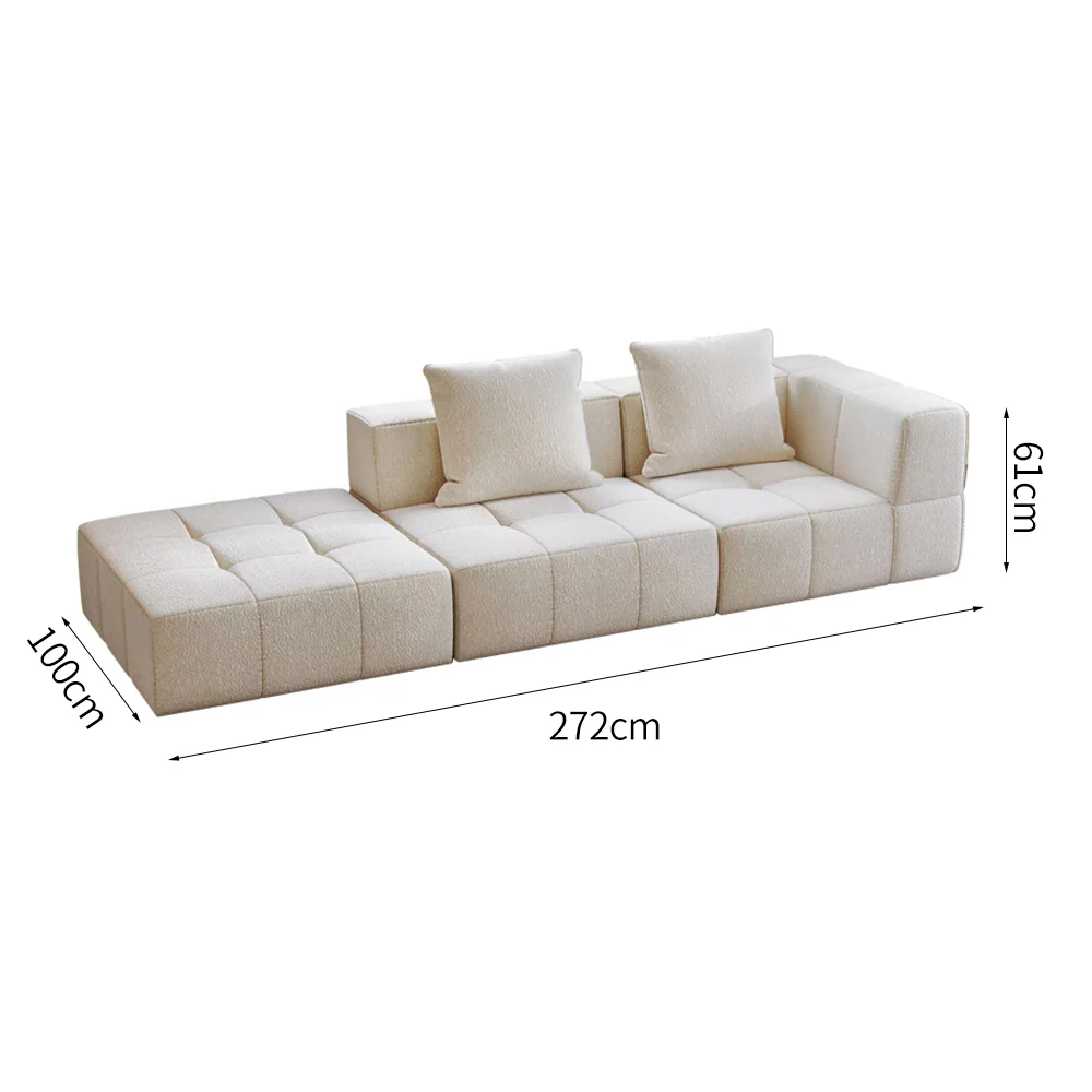 LIVARA B305 3-seater 272cm Length Compressed Sofa with Footrest Frameless Construction Design - Image 31
