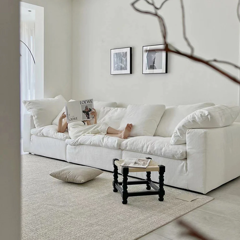 LIVARA B306 200/280cm Length Compressed Sofa Frameless Construction Design - White - Image 3