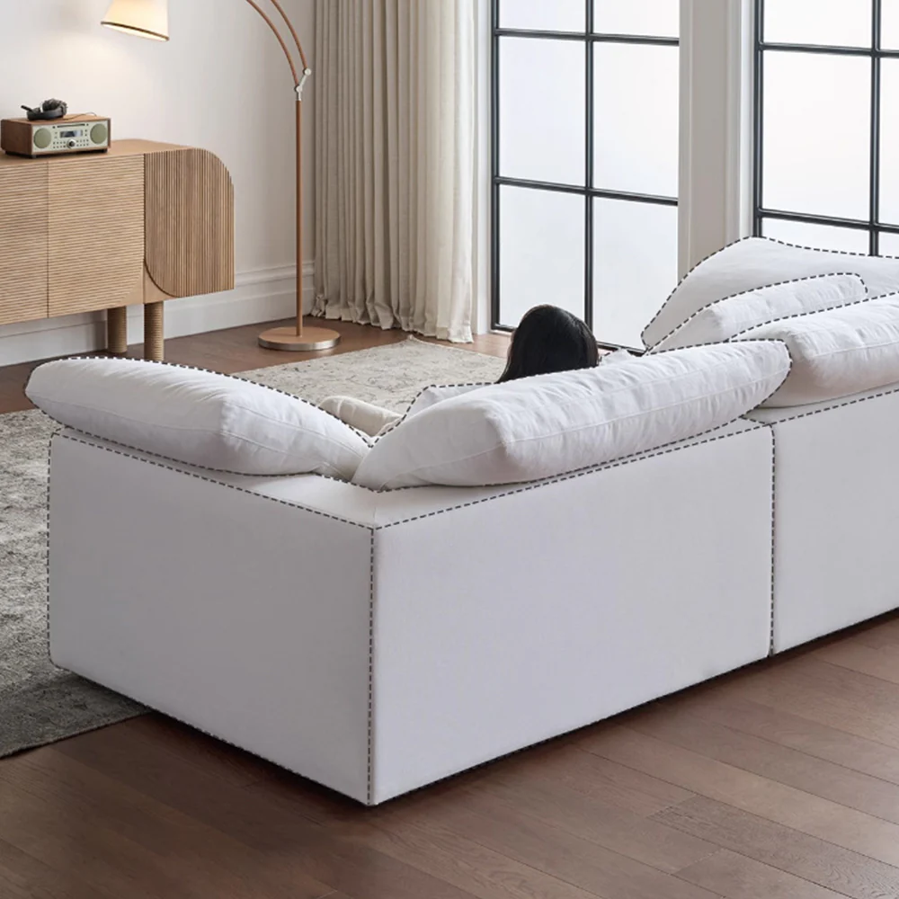 LIVARA B306 200/280cm Length Compressed Sofa Frameless Construction Design - White - Image 7
