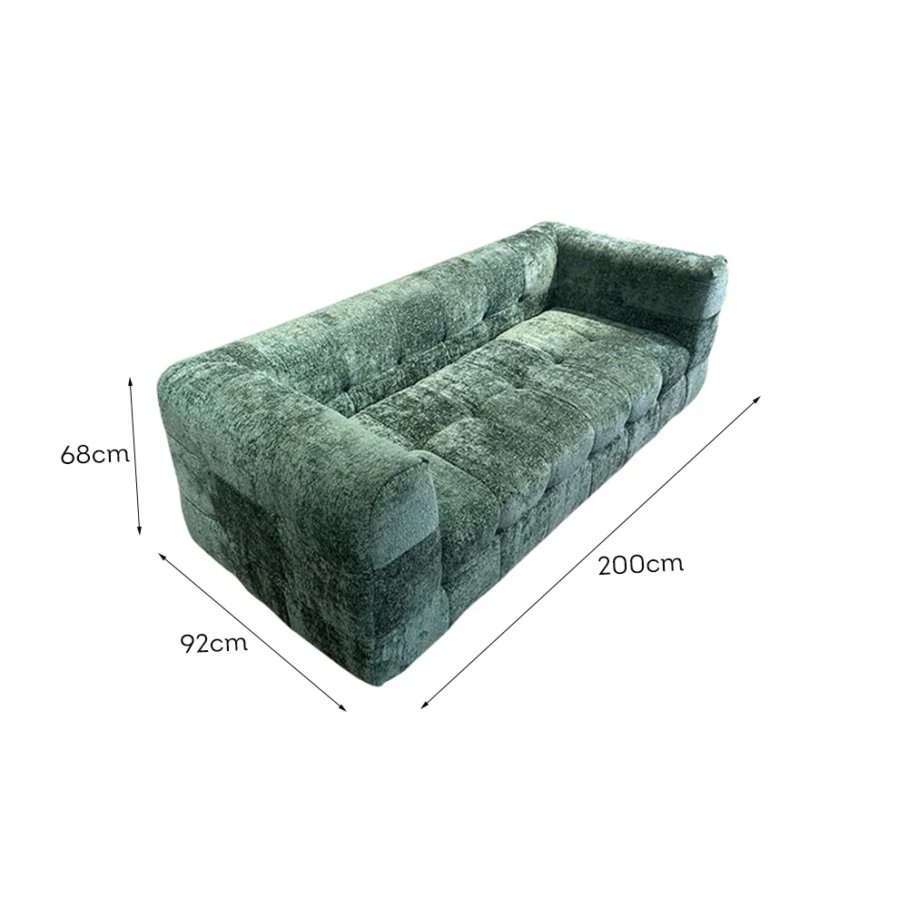 LIVARA B307 200cm Length Compressed Sofa Plush Comfort Frameless Construction Design - Green - Image 5