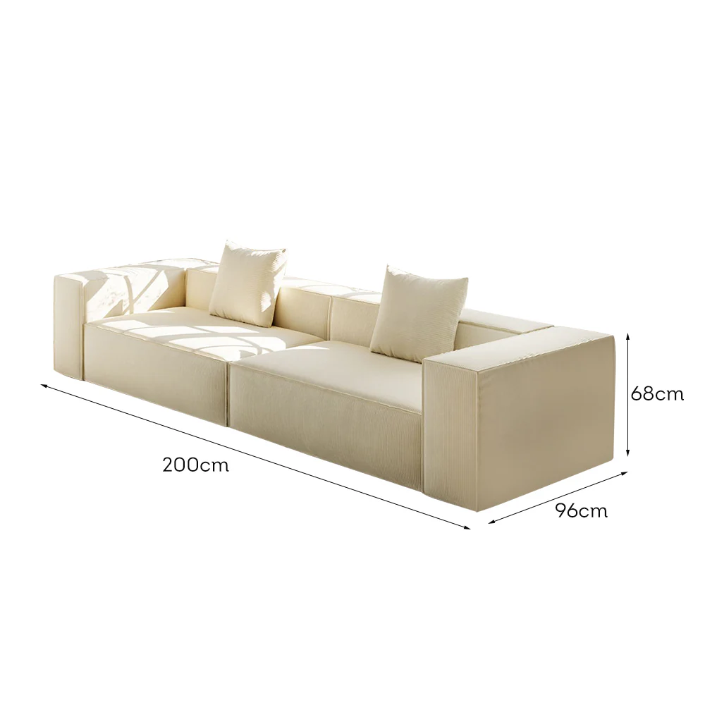 LIVARA B308 200/300cm Length Compressed Sofa Frameless Construction Design - White - Image 9