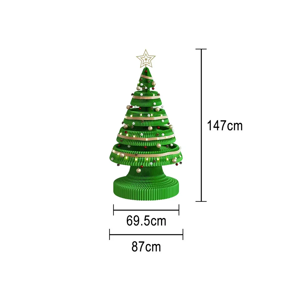 LIVARA Foldable Christmas Tree Decor 147/240cm Holiday Decoration for Home, Party & Retail Display - Green - Image 5