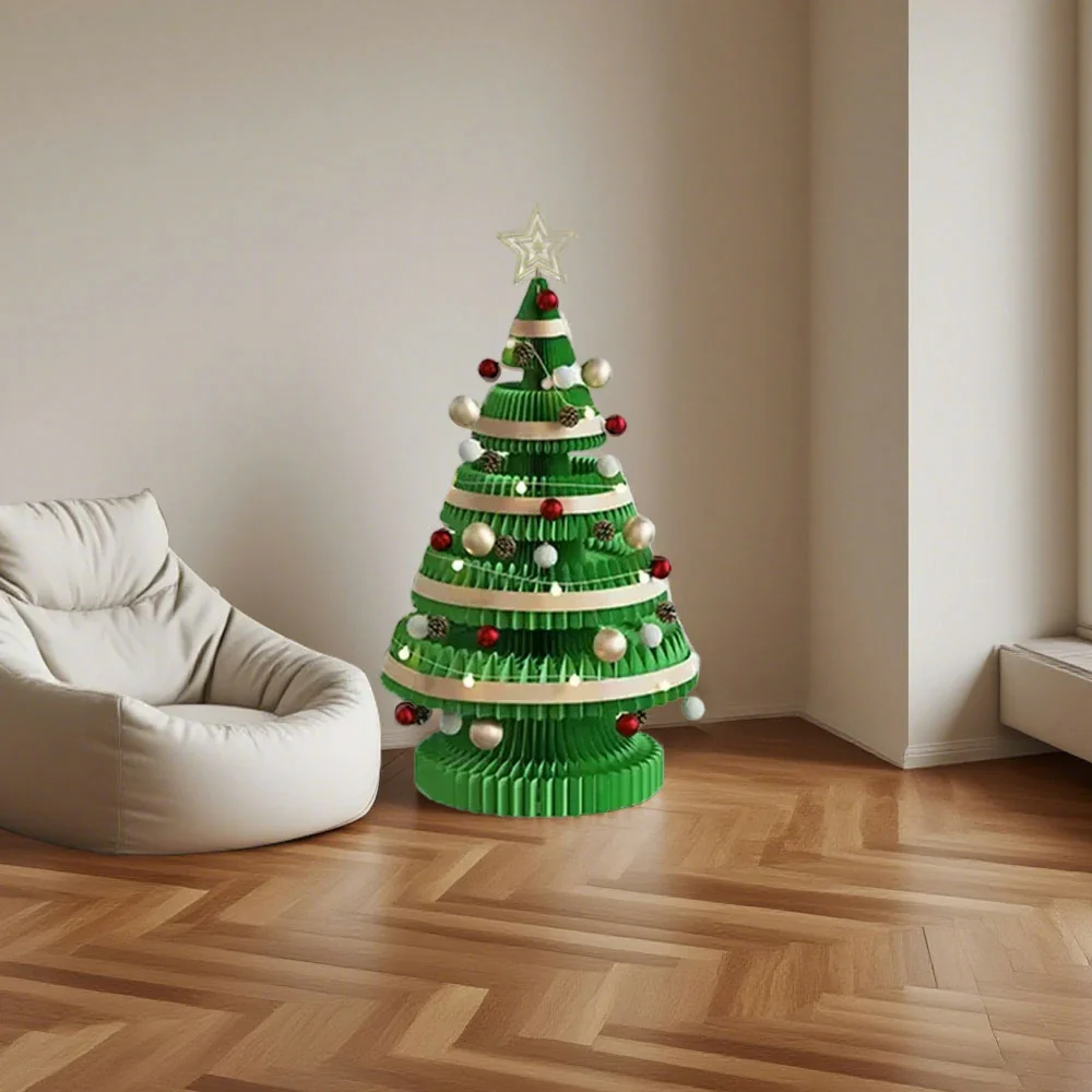 LIVARA Foldable Christmas Tree Decor 53/75/100cm Holiday Decoration for Home, Party & Retail Display - Green - Image 7